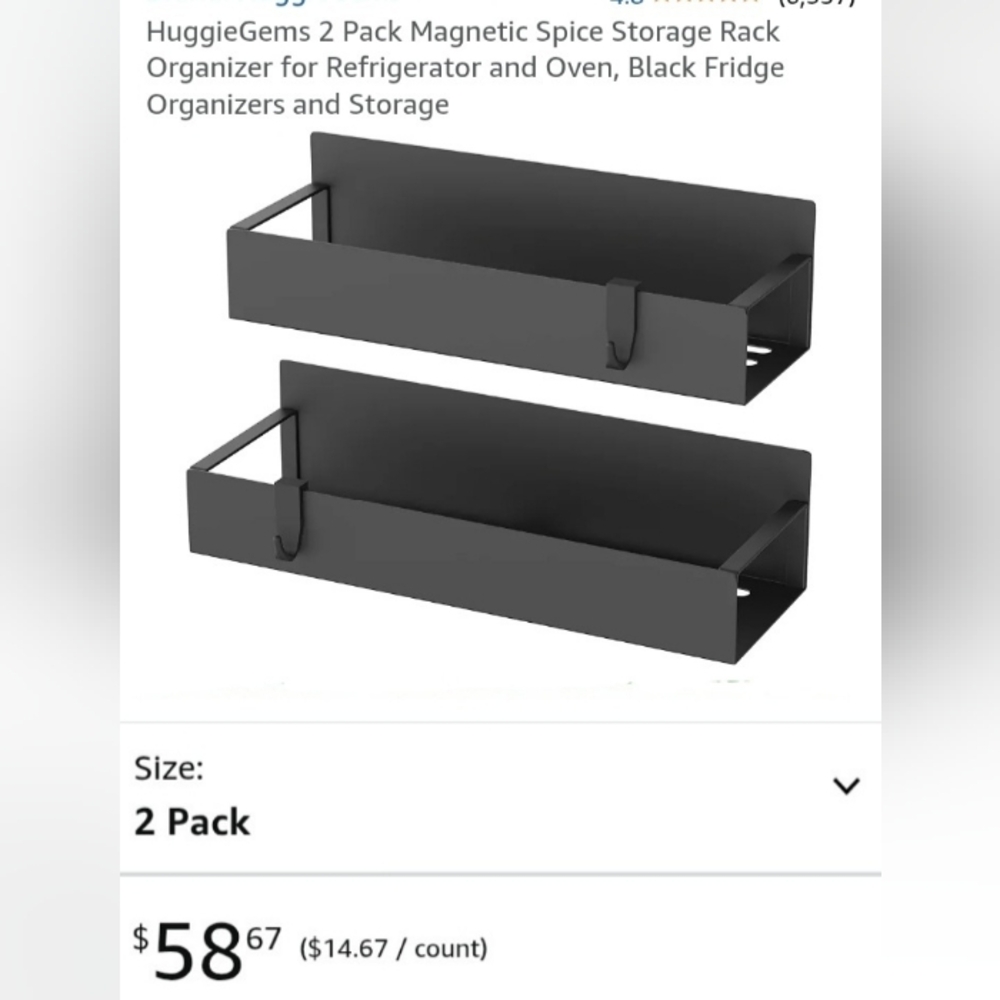 NWT 2 Pack Magnetic Spice Storage Rack Set - Picture 10 of 11